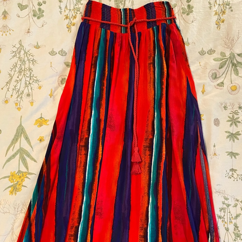Multi Colored Maxi Skirt Size- L
